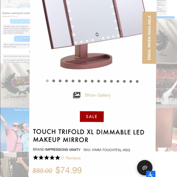 Impressions vanity dimmable trifold makeup mirror - Picture 4 of 5